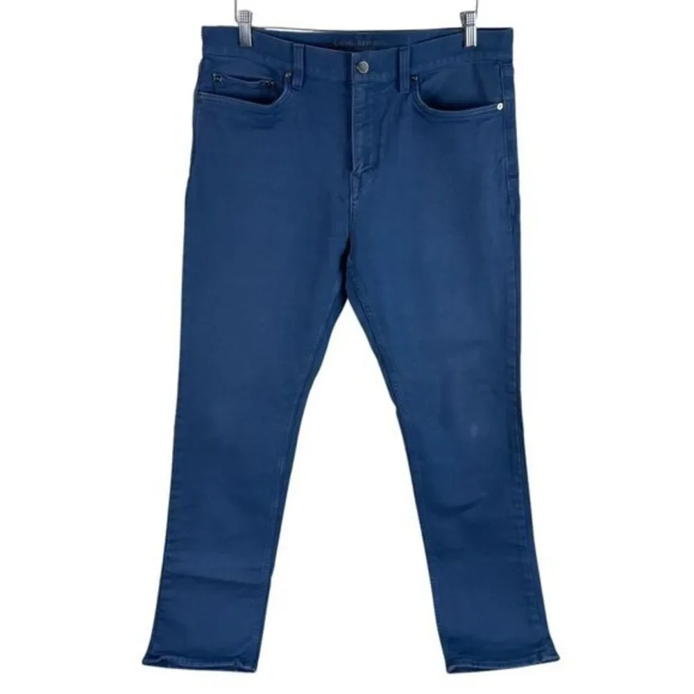 Banana Republic Mens Traveler Slim Jeans Pants 35x32 Blue Stretch‎ *read
